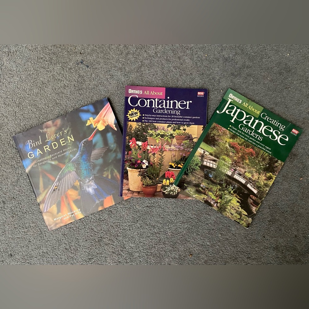Assorted Gardening Books Set - Bird Lovers, Japanese, Container Gardens